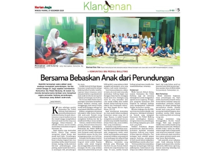 Komunitas Ibu Peduli Bullying dalam Sorotan Koran Harian Jogja