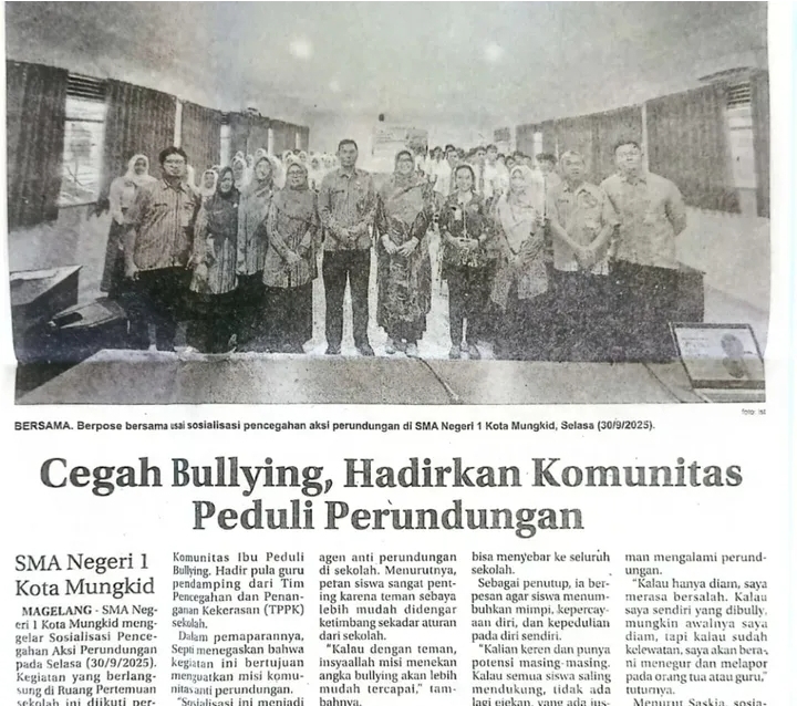 Menebar Empati, Membangun Sekolah Ramah Tanpa Bullying – SMA N 1 Mungkid Magelang