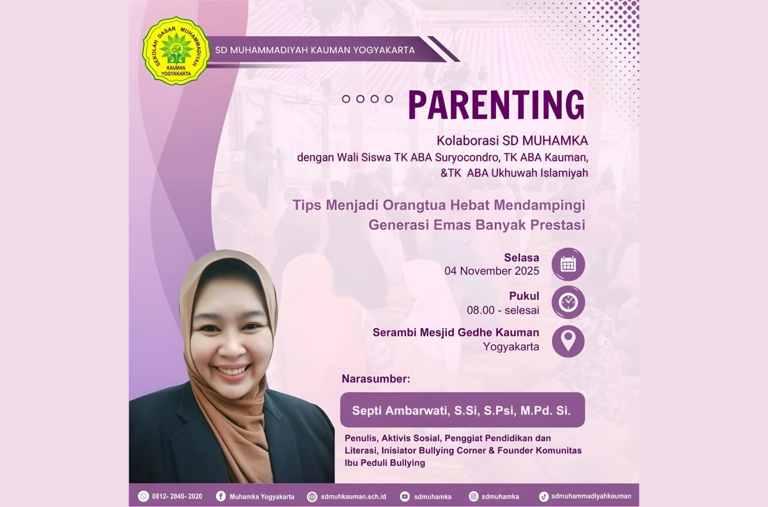 Parenting Talkshow: Kolaborasi SD Muhamka dan Wali Murid TK ABA